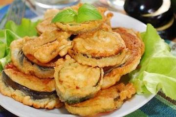 Baklažānu tempura. Tasty uzkodas, kuras es pavārs pēc kārtas trešo dienu